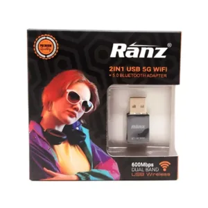 Ranz Usb To Wi-Fi Dongle Adapter 600 Mbps Dual Band With Bluetooth